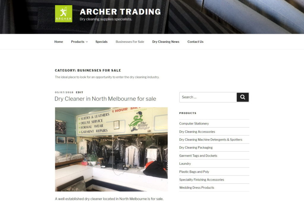 Businesses for sale. Archer Trading, October 2019.