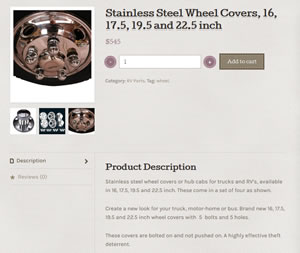 A typical Woocommerce product display.