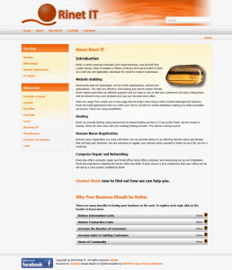 Rinet's home page in 2012